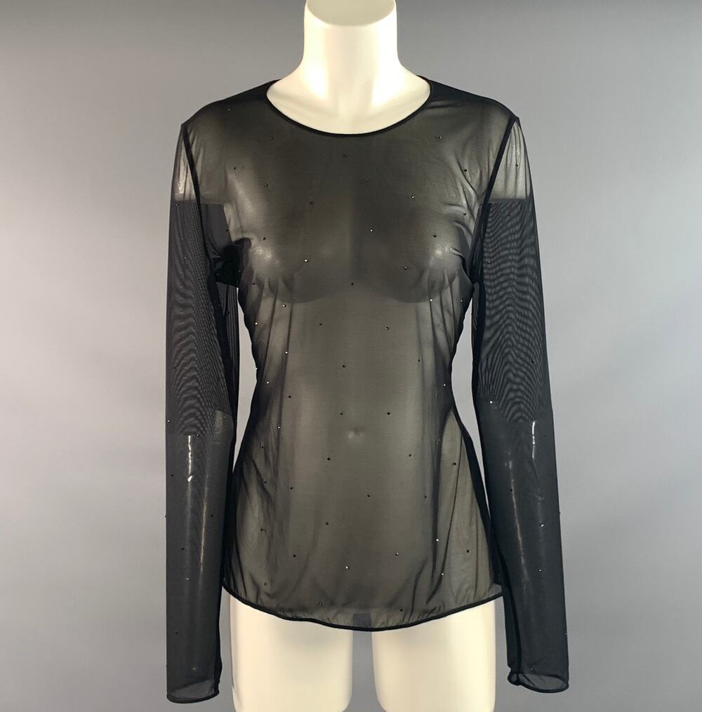 WOLFORD Size S Black Polyamide Sheer Dress Top